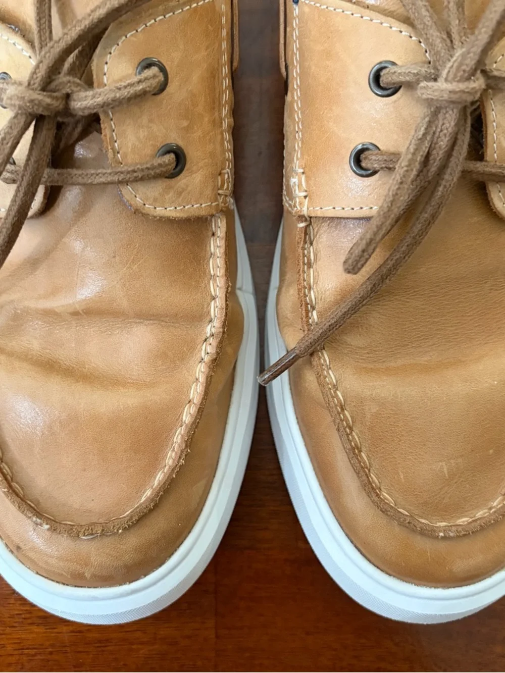 Steve Madden Tan Parnel Leather Boat Shoe‎